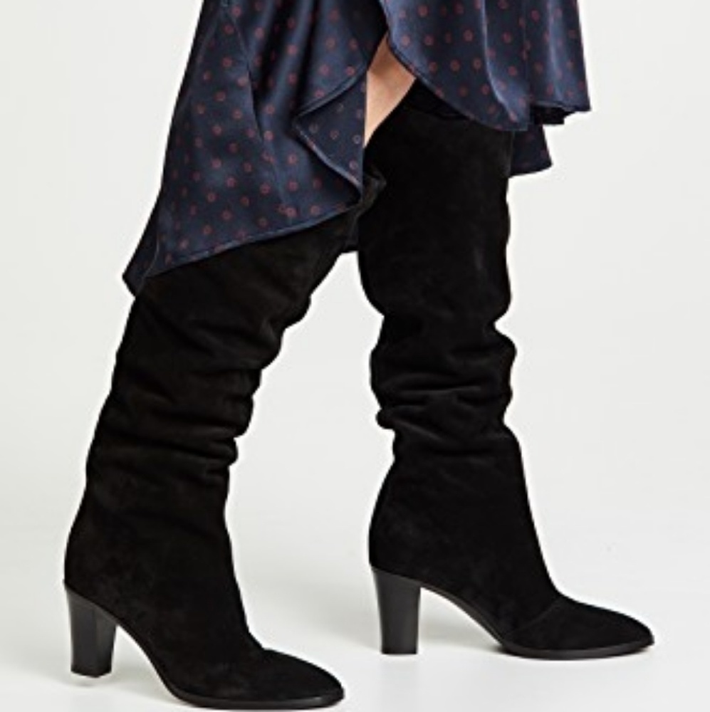Vince Casper Suede Knee Heel Boots Sz 40‎